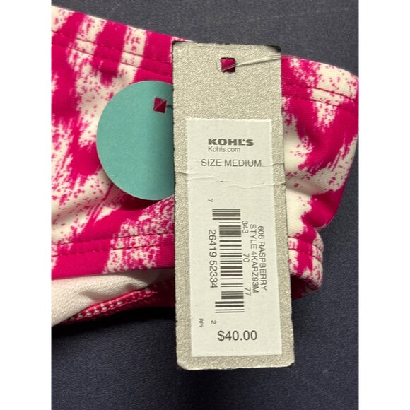 Apt. 9 Womens M Pink White Southwestern Print Bikini Swim Bottom New - Picture 3 of 5